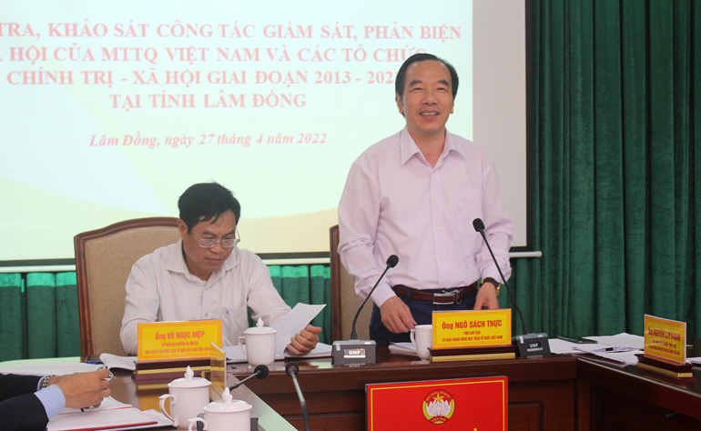 Đoàn Ủy ban Trung ương MTTQ Việt Nam kiểm tra, giám sát tại Lâm Đồng