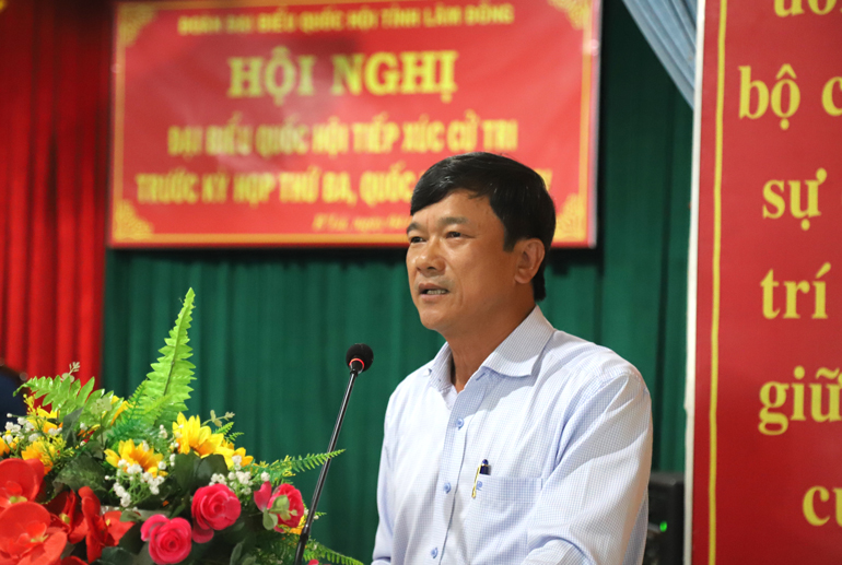 Ông Nguyễn Ngọc Nhi – Chủ tịch UBND huyện Bảo Lâm tiếp thu, giải trình các ý kiến, kiến nghị của cử tri thuộc thẩm quyền