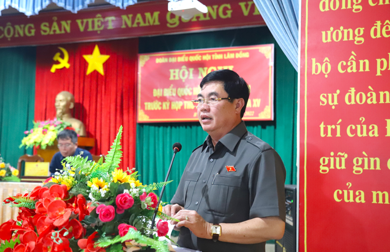 Ông Trần Đình Văn – Phó Bí thư Thường trực Tỉnh ủy, Trưởng đoàn ĐBQH khóa XV đơn vị tỉnh Lâm Đồng tiếp thu, giải trình các nội dung thuộc thẩm quyền