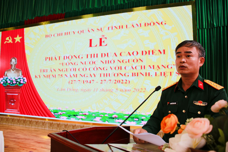 Bộ CHQS tỉnh: Phát động thi đua cao điểm ''Uống nước nhớ nguồn, tri ân người có công với cách mạng''