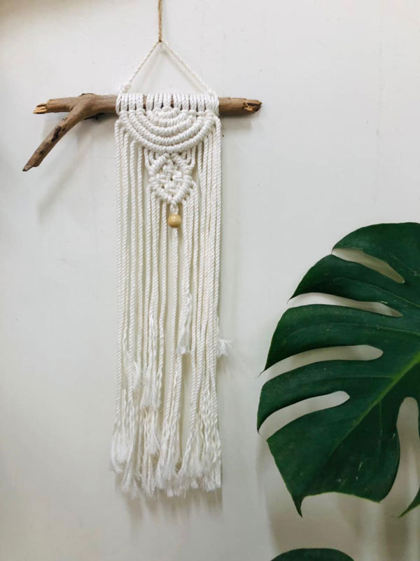 Các sản phẩm phục vụ đời sống từ nghệ thuật đan móc Macrame
