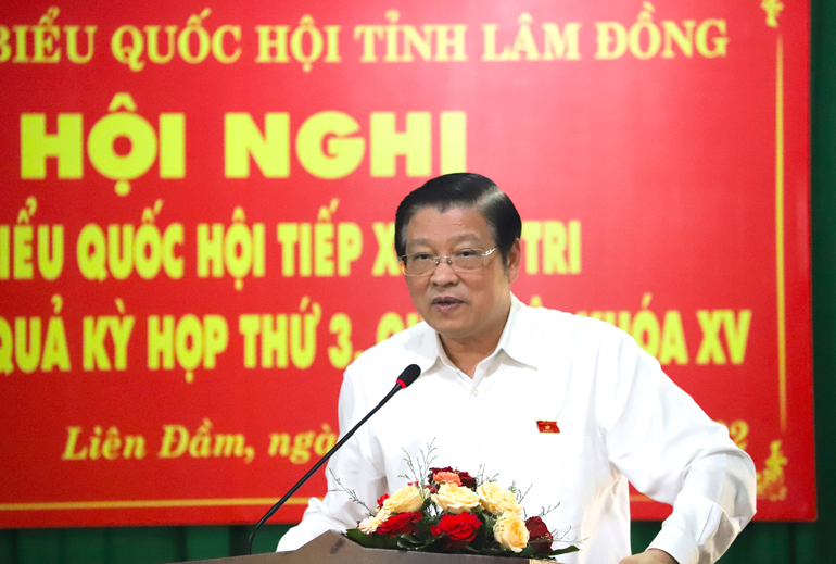 Đồng chí Phan Đình Trạc - Ủy viên Bộ Chính tri, Trưởng Ban Nội chính Trung ương tiếp thu, giải trình các ý kiến, kiến nghị của cử tri theo thẩm quyền
