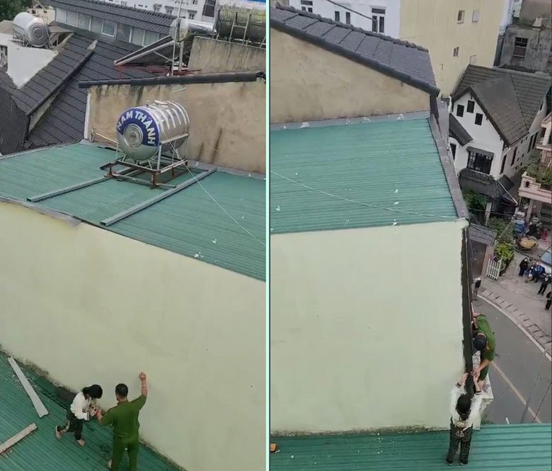 Đà Lạt: Lực lượng công an thuyết phục, giải cứu thành công cô gái trên mái tòa nhà cao tầng