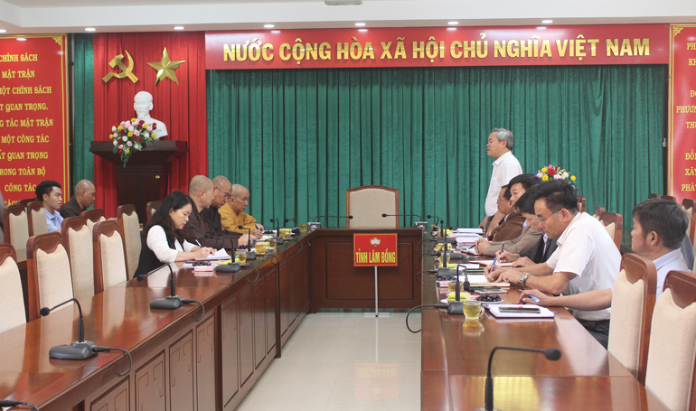 Phái đoàn đại diện Hội đồng Trị sự Giáo hội Phật giáo Việt Nam làm việc với Ủy ban MTTQ Việt Nam tỉnh Lâm Đồng