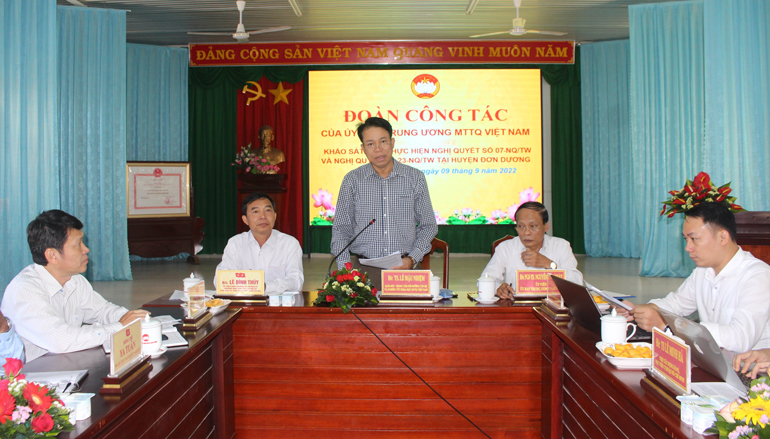 Ủy ban Trung ương MTTQ Việt Nam khảo sát về phát huy sức mạnh đại đoàn kết dân tộc tại Đơn Dương