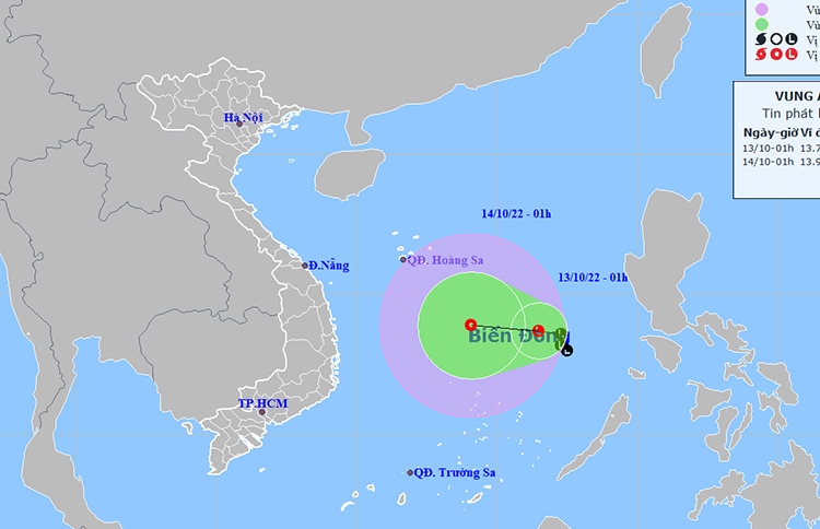 Thời tiết ngày 13/10: Vùng áp thấp có khả năng mạnh lên thành áp thấp nhiệt đới, Trung Bộ, Tây Nguyên mưa to