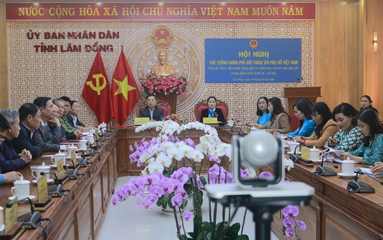 Toàn cảnh hội nghị tại điểm cầu tỉnh Lâm Đồng