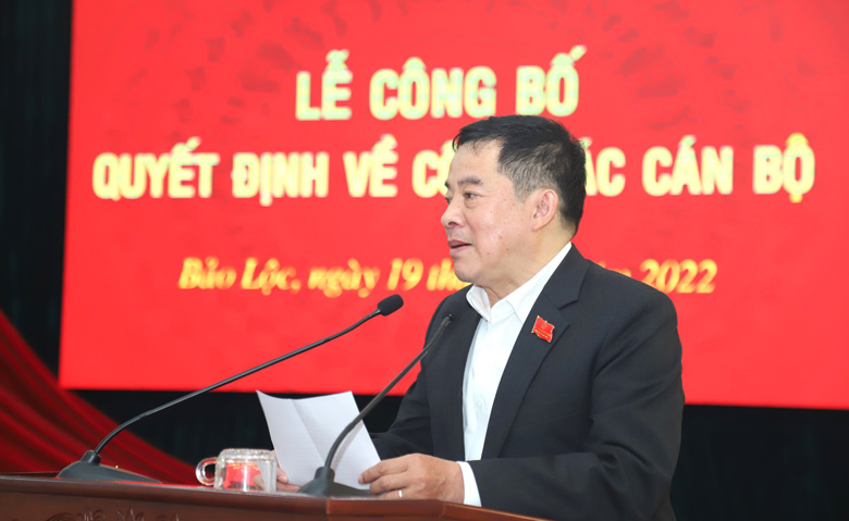 Đồng chí Nguyễn Văn Phương – Phó Bí thư Thành ủy Bảo Lộc phát biểu nhận nhiệm vụ mới