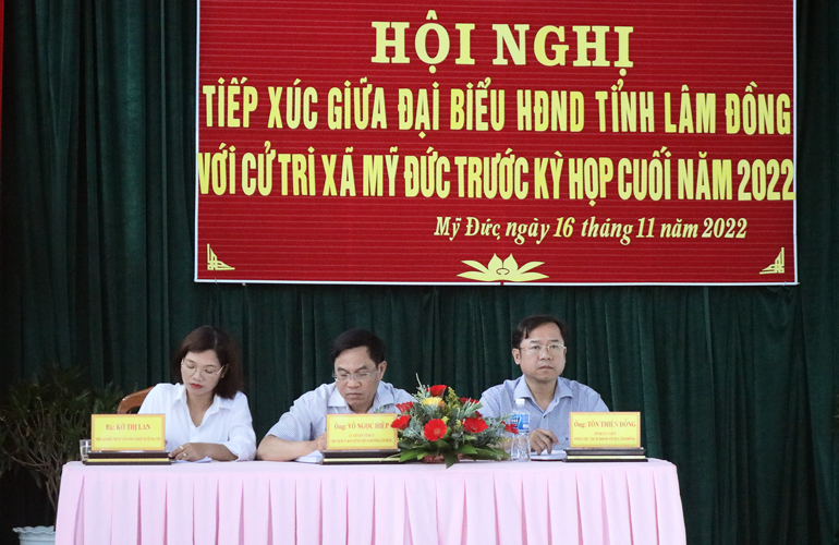Tổ đại biểu HĐND tỉnh tiếp xúc cử tri tại xã Mỹ Đức