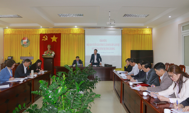 Trưởng Ban Tuyên giáo Tỉnh ủy làm việc với Trường Chính trị tỉnh