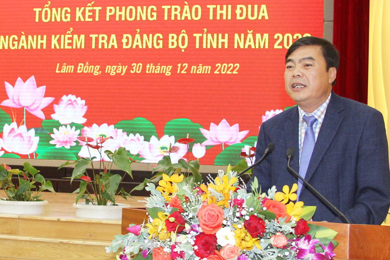 Đồng chí Đặng Đức Hiệp - Chủ nhiệm UBKT Tỉnh ủy phát biểu kết luận Hội nghị